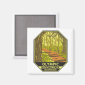 Aimant Parc national olympique Hoh Rainforest Washington (Recto/Verso)