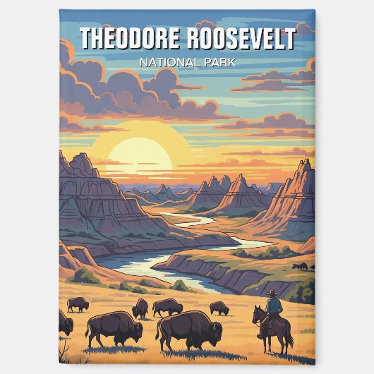 Aimant Parc national Theodore Roosevelt Dakota du Nord (Recto)