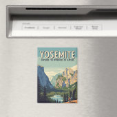 Aimant Parc national vintage de Yosemite Demi-Dôme (In Situ (Lave-vaisselle))