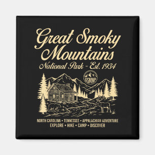 Aimant Parc national vintage des Great Smoky Mountains ra
