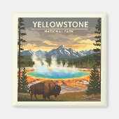 Aimant Parc national vintage Yellowstone (Devant)