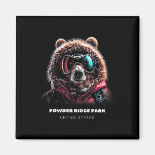 Aimant Parc Powder Ridge États-Unis Ski Ski alpin Skieur