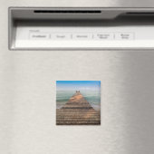 Aimant Parcours de marche en bois et mer en été (In Situ (Lave-vaisselle))