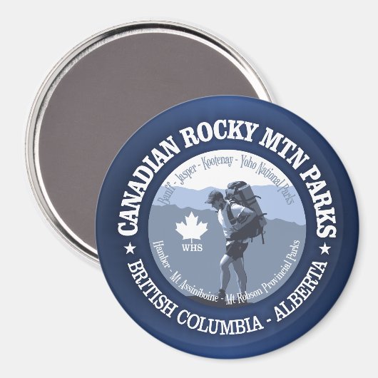 Aimant Parcs canadiens des Rocheuses (Recto/Verso)