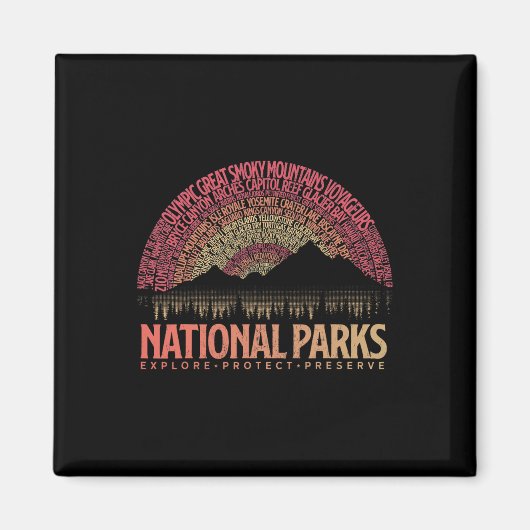 Aimant Parcs Nationaux Usa Explorer Protéger Préserver Ca (Devant)