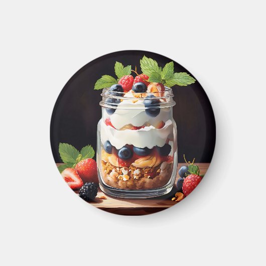 Aimant Parfait aux fruits rouges dans un pot en verre (Devant)