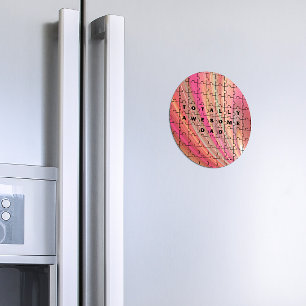 Aimant Parfait Papa Puzzle Texte rose/Motif Brown