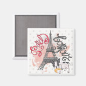Aimant Paris Bonjour (Recto/Verso)