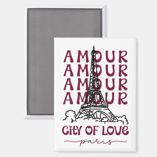 Aimant Paris City of Love – Eiffel Tower Travel Souvenir (Recto/Verso)