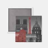 Aimant Paris Elevages par nuit - Rouge (Recto/Verso)