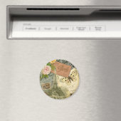 Aimant Paris France Art Antique Collage Eiffel Français (In Situ (Lave-vaisselle))