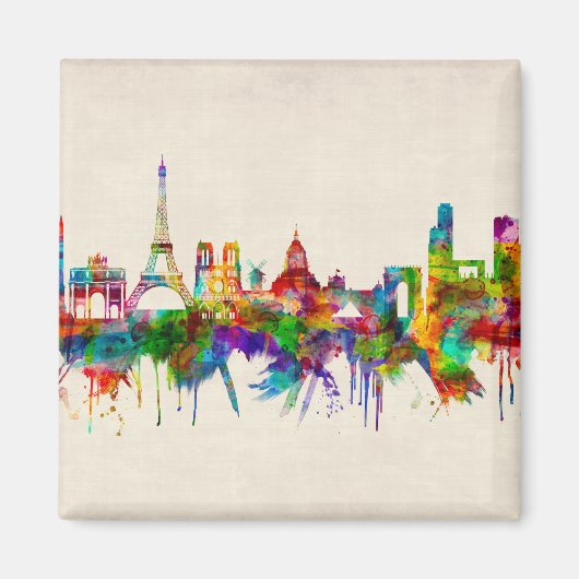 Aimant Paris France Skyline (Devant)