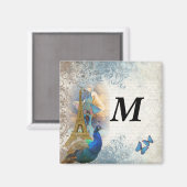 Aimant Paris peacock collage (Recto/Verso)