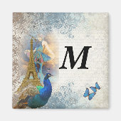 Aimant Paris peacock collage (Devant)