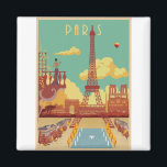 Aimant Paris poster vintage<br><div class="desc">Skyline de las principales ciudades del mundo</div>