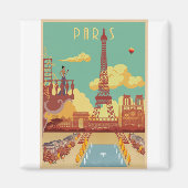 Aimant Paris poster vintage (Devant)