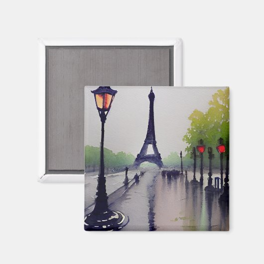 Aimant Paris sous la pluie (Recto/Verso)