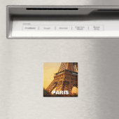 Aimant Paris Tour Eiffel Cafés Carte postale (In Situ (Lave-vaisselle))