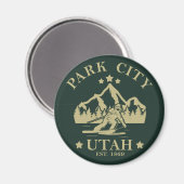 Aimant Park City Utah ski (Recto/Verso)