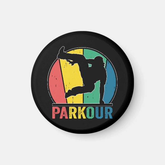 Aimant Parkour Free Running Training Traceur Retro (Devant)