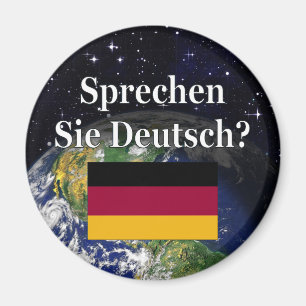 Aimant Parles-tu allemand ? en allemand. Drapeau et Terre