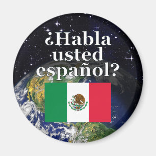 Aimant Parles-tu espagnol ? en espagnol. Drapeau et Terre
