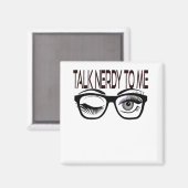 Aimant Parlez Nerdy Pour Moi Geeks Lunettes Winking Oeil (Recto/Verso)