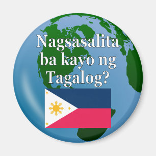 Aimant Parlez-vous le tagalog ? en tagalog. Drapeau et gl