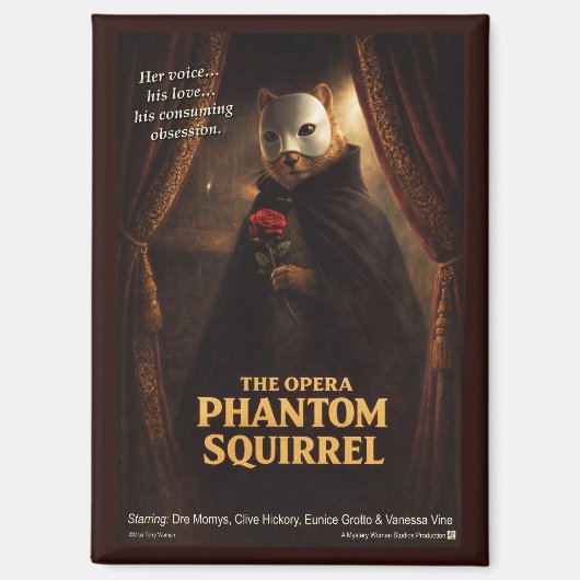 Aimant Parodie de l'Opéra Fantôme Écureuil (Recto)