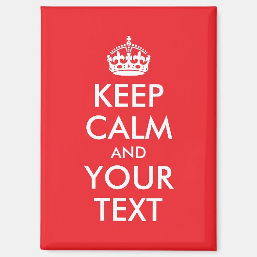 Aimant Parodie du calme en rouge et blanc (Recto)