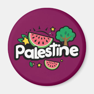 Aimant Parole palestinienne mignonne entourée de pastèque