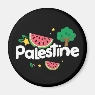 Aimant Parole palestinienne mignonne entourée de pastèque