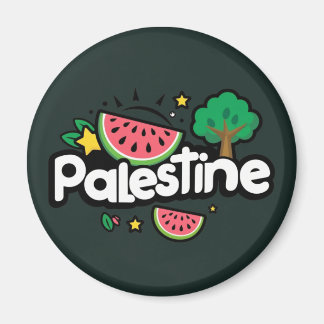 Aimant Parole palestinienne mignonne entourée de pastèque