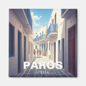 Aimant Paros, Grèce blanc et bleu (Devant)