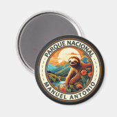 Aimant Parque Nacional Manuel Antonio Sloth Travel Art (Recto/Verso)