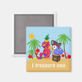 Aimant Parrots Amour au trésor (Recto/Verso)