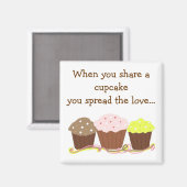 Aimant Partagez un Cupcake ... (Recto/Verso)