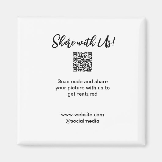 Aimant Partagez votre image numérisation QR code ajouter (Devant)