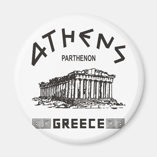 Aimant Parthénon - Athènes - Grec (noir) (Devant)