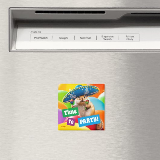 Aimant Parti Chipmunk En Sombrero (In Situ (Lave-vaisselle))