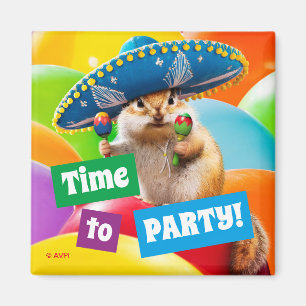 Aimant Parti Chipmunk En Sombrero