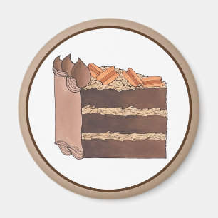 Aimant Partie de gâteau au chocolat allemand Pièce de fêt