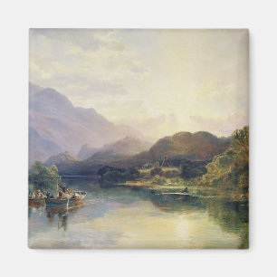 Aimant Partie de pêche au loch Achray, avec une vue de