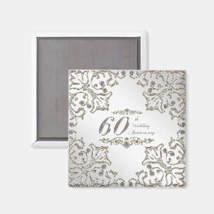 Aimant Parties scintillant 60e Anniversaire du Mariage de