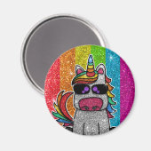 Aimant Parties scintillant arc-en-ciel Unicorn Sparkly LG (Recto/Verso)