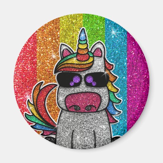 Aimant Parties scintillant arc-en-ciel Unicorn Sparkly LG (Devant)