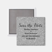 Aimant Parties scintillant Argent Enregistrer l'aimant Da (Recto/Verso)