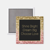 Aimant Parties scintillant brillante rose or (Recto/Verso)