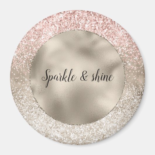 Aimant Parties scintillant brillante rose or de Champage (Devant)