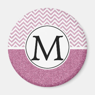 Aimant Parties scintillant Chevron de Glam Faux rose